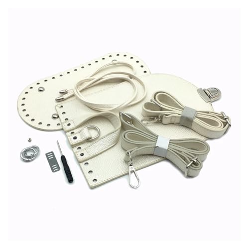 WEOKDFHA DIY-Set zur Ledertaschenherstellung Handtaschen-Schultergurt, gewebtes Taschen-Set, Leder-Taschenböden mit Hardware-Zubehör for selbstgemachte handgefertigte Taschen-Rucksäcke(Light Pink) von WEOKDFHA