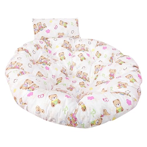 WEOKDFHA Hängekorb-Stuhlkissen Dickes Papasan-Stuhlkissen, bequemes Hängesesselkissen, Hängematten-Schaukelpolster, Liegestuhlkissen for den Innenbereich, 100 x cm(Beige Bear,125CM) von WEOKDFHA