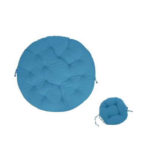 WEOKDFHA Hängekorb-Stuhlkissen Stuhlkissen, getuftetes Luftkissen mit rundem Kissen, Outdoor-Kissen rutschfesten Bändern(Blue,122x122CM) von WEOKDFHA