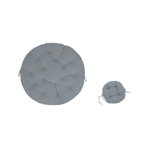 WEOKDFHA Hängekorb-Stuhlkissen Stuhlkissen, getuftetes Luftkissen mit rundem Kissen, Outdoor-Kissen rutschfesten Bändern(Grey,112x112CM) von WEOKDFHA
