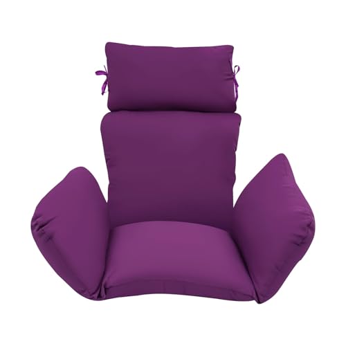 WEOKDFHA Hängekorb-Stuhlkissen Verdicktes Hängesesselkissen, abnehmbares Hängekorb-Stuhlkissen, mit Kopfstütze for den Innen- und Außenbereich im Terrassengarten(Purple) von WEOKDFHA