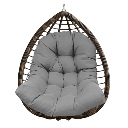 WEOKDFHA Hängekorb-Stuhlkissen Wasserdichtes Hängekorbkissen for Schaukeln, verdicktes, weiches Eierstuhlpolster, Sitzkissen for Garten, drinnen und draußen, Terrasse for Rattanstühle(Dark Gray) von WEOKDFHA