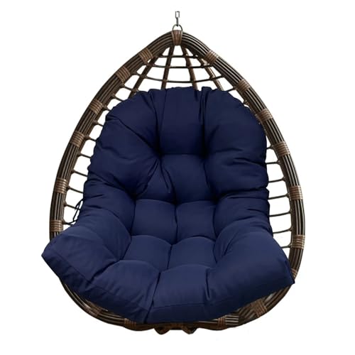 WEOKDFHA Hängekorb-Stuhlkissen Wasserdichtes Hängekorbkissen for Schaukeln, verdicktes, weiches Eierstuhlpolster, Sitzkissen for Garten, drinnen und draußen, Terrasse for Rattanstühle(Deep Blue) von WEOKDFHA