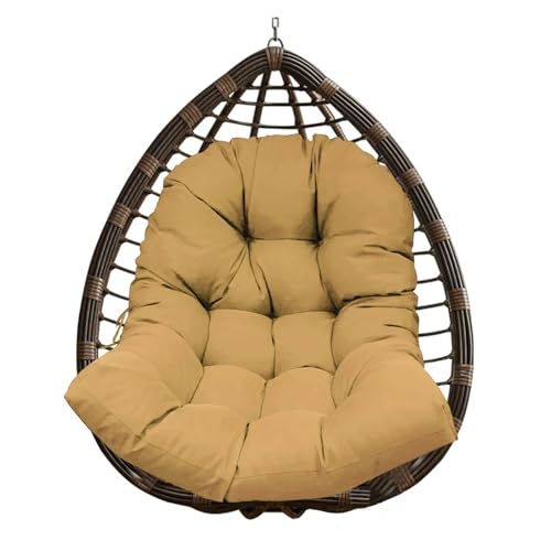 WEOKDFHA Hängekorb-Stuhlkissen Wasserdichtes Hängekorbkissen for Schaukeln, verdicktes, weiches Eierstuhlpolster, Sitzkissen for Garten, drinnen und draußen, Terrasse for Rattanstühle(Khaki) von WEOKDFHA