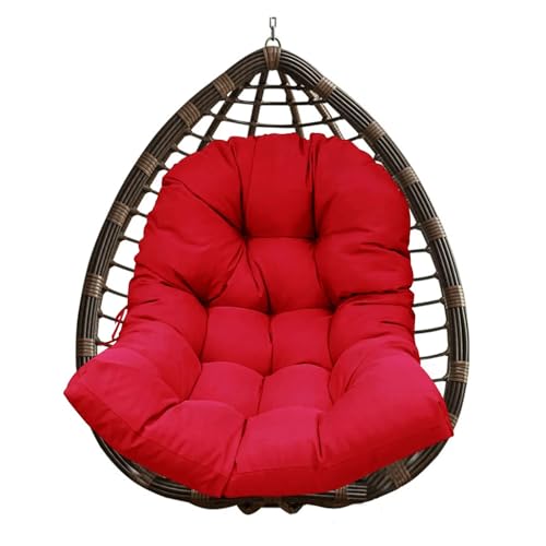 WEOKDFHA Hängekorb-Stuhlkissen Wasserdichtes Hängekorbkissen for Schaukeln, verdicktes, weiches Eierstuhlpolster, Sitzkissen for Garten, drinnen und draußen, Terrasse for Rattanstühle(Red) von WEOKDFHA