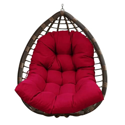WEOKDFHA Hängekorb-Stuhlkissen Wasserdichtes Hängekorbkissen for Schaukeln, verdicktes, weiches Eierstuhlpolster, Sitzkissen for Garten, drinnen und draußen, Terrasse for Rattanstühle(Wine red) von WEOKDFHA