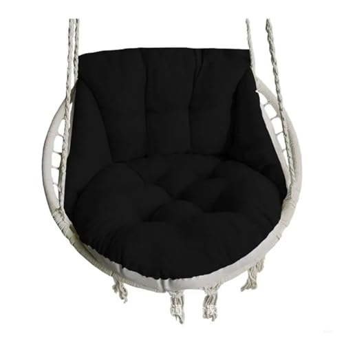 WEOKDFHA Hängekorb-Stuhlkissen Weiches Hängekorbpolster for Schaukelstühle, Polsterhalter for Gartenhängesessel mit elastischer Baumwollfüllung(Black) von WEOKDFHA
