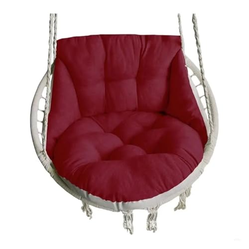 WEOKDFHA Hängekorb-Stuhlkissen Weiches Hängekorbpolster for Schaukelstühle, Polsterhalter for Gartenhängesessel mit elastischer Baumwollfüllung(Burgundy) von WEOKDFHA