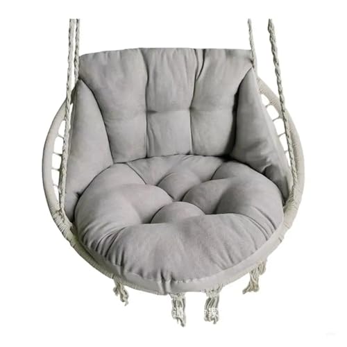 WEOKDFHA Hängekorb-Stuhlkissen Weiches Hängekorbpolster for Schaukelstühle, Polsterhalter for Gartenhängesessel mit elastischer Baumwollfüllung(Light Gray) von WEOKDFHA