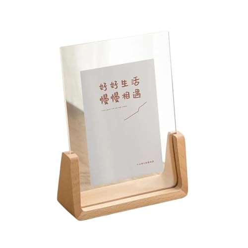 WEOKDFHA Haustier-Fotorahmen 6/7/8 Zoll Fotorahmen U-Form Transparenter Bilderrahmen for Desktop-Bürodekor Holzdisplayhalter(A no Paper,12.7 17.8cm) von WEOKDFHA