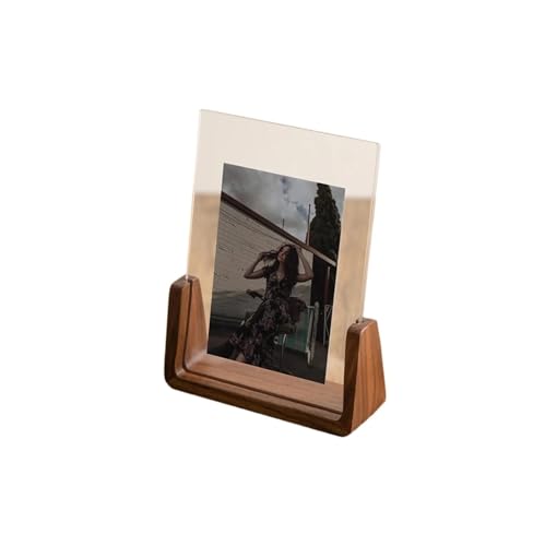 WEOKDFHA Haustier-Fotorahmen 6/7/8 Zoll Fotorahmen U-Form Transparenter Bilderrahmen for Desktop-Bürodekor Holzdisplayhalter(B no Paper,15.2 20.3cm) von WEOKDFHA