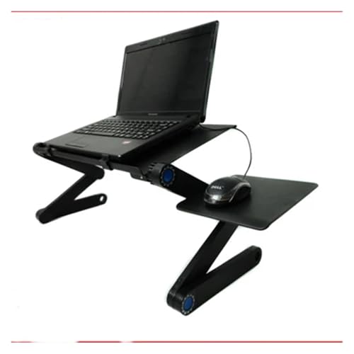 WEOKDFHA Klappbarer Nachttisch Klappbarer Betttisch, Computertisch, tragbarer, Verstellbarer, Faltbarer for Laptops, Laptop-Computer, Klapptisch, belüfteter Bettgebrauch(Black 420mm Fanless) von WEOKDFHA