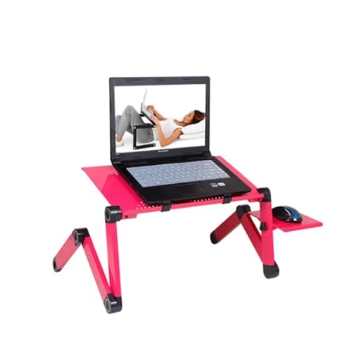 WEOKDFHA Klappbarer Nachttisch Klappbarer Betttisch, Computertisch, tragbarer, Verstellbarer, Faltbarer for Laptops, Laptop-Computer, Klapptisch, belüfteter Bettgebrauch(Red 480mm Big Fan) von WEOKDFHA