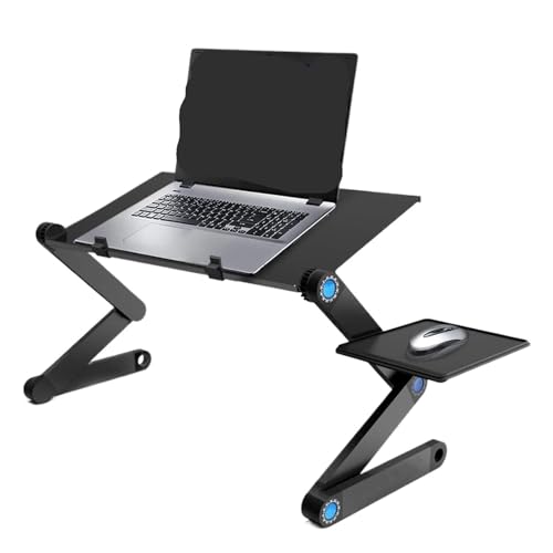 WEOKDFHA Klappbarer Nachttisch Klappbarer Betttisch, Laptoptischständer und Schoßschreibtisch, Verstellbarer Ständer, tragbar mit Mauspad, Aluminium-Laptop-Kühlhalter, Schreibtisch for Bett-Desktop von WEOKDFHA