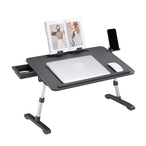 WEOKDFHA Klappbarer Nachttisch Klappbarer Betttisch, Notebook-Computertisch, Schreibtisch, Lazy Reading Rack, PU-Desktop, tragbarer klappbarer Computertisch, Hubtisch, hoch/Winkel verstellbar(Other) von WEOKDFHA