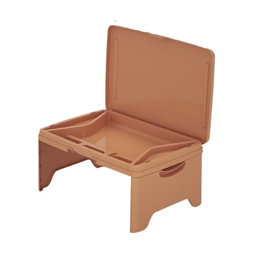 WEOKDFHA Klappbarer Nachttisch Klappbarer Betttisch Lazy Tragbarer Klapptisch, Multifunktionaler Laptop-Schreibtisch, Schreibtisch im Studentenwohnheim(Orange) von WEOKDFHA