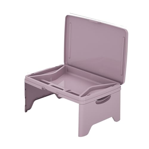 WEOKDFHA Klappbarer Nachttisch Klappbarer Betttisch Lazy Tragbarer Klapptisch, Multifunktionaler Laptop-Schreibtisch, Schreibtisch im Studentenwohnheim(Purple) von WEOKDFHA