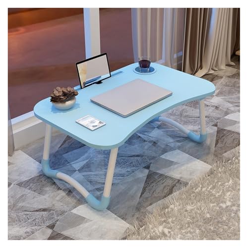 WEOKDFHA Klappbarer Nachttisch Klappbetttisch, 1 STÜCK Kreativer tragbarer Schreibtisch Faltbarer Computertisch Laptop-Schreibtisch Bett Haushaltseinfacher Klapptisch mit Getränkehalter(Color2) von WEOKDFHA