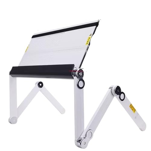 WEOKDFHA Klappbarer Nachttisch Minimalistischer Laptopständer, Klappbarer Betttisch, Anhebbarer Computertisch aus Aluminiumlegierung mit Kühlventilator, Mobile Workstation(520x245mm) von WEOKDFHA