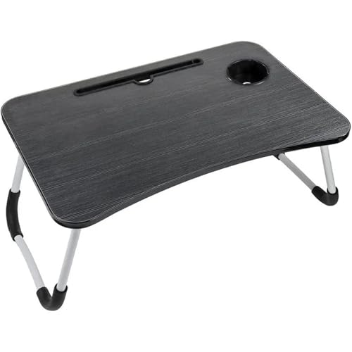 WEOKDFHA Klappbarer Nachttisch Multifunktions-Tisch, tragbar, faltbar, 60 x 40 cm, Computertisch, Bett-Leseständer for Sofa, Küchentisch(Black) von WEOKDFHA
