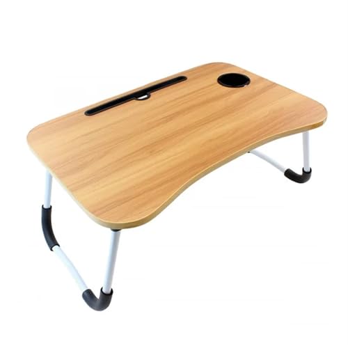 WEOKDFHA Klappbarer Nachttisch Multifunktions-Tisch, tragbar, faltbar, 60 x 40 cm, Computertisch, Bett-Leseständer for Sofa, Küchentisch(Wood) von WEOKDFHA
