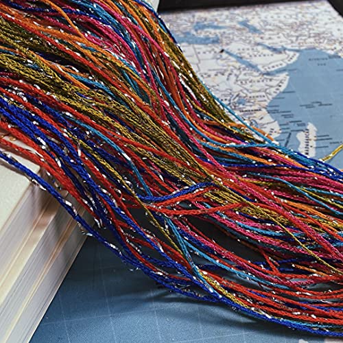 WEOKDFHA fadenvorhang balkontür 1x2m Glitzerschnur Günstige Türvorhangperlen Raumteiler Perlenfransen Polyesterstoff Fensterpaneel 1 Stück 100x200cm(Multicolor) von WEOKDFHA