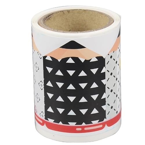 selbstklebende bordüre aufkleber 1 Rolle Tafelrand Aufkleber Bulletin Border Trim Klassenzimmer Wandkunst Dekorationstafel Selbstklebend 5M(Pencil picture) von WEOKDFHA