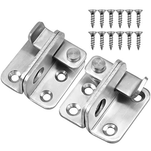 Türriegel,2pcs Türriegel Edelstahl,Hardware Schiebebolzen SchlossTürschloss mit Sicherheit Vorhängeschloss Loch für Tor, Fenster, Schlafzimmer, Schrank von WEONE