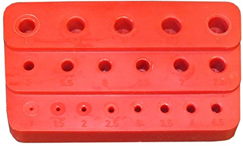 Bohrständer Spiralbohrer - Ständer Bohrbrett 1,0-13,0 x 0,5 mm Kunststoff rot von WEPO