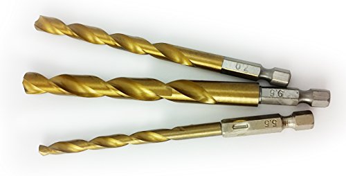 TITAN Bohrer mit Sechskantschaft HSS-TIN Spiralbohrer mit Bit-Aufnahme 1-10 mm von WEPO