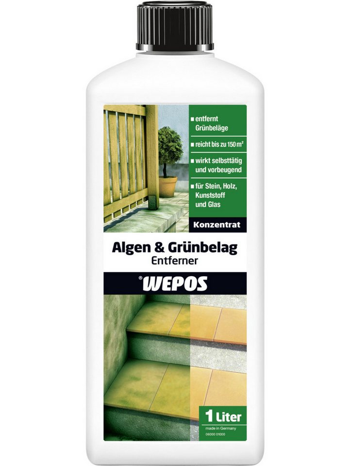 WEPOS CHEMIE GMBH Wepos Algen- und Grünbelagentferner 1 L Grünbelagentferner von WEPOS CHEMIE GMBH