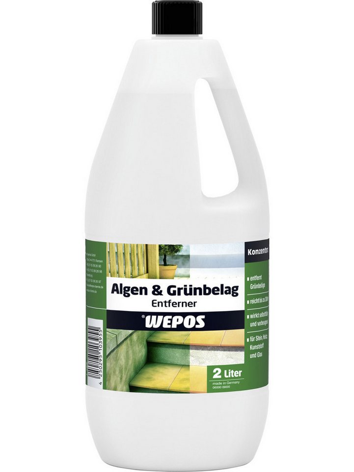 WEPOS CHEMIE GMBH Wepos Algen- und Grünbelagentferner 2 L Grünbelagentferner von WEPOS CHEMIE GMBH