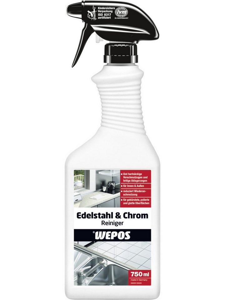 WEPOS CHEMIE GMBH Wepos Edelstahl- und Chromreiniger 750 ml Universalreiniger WEPOS CHEMIE GMBH Wepos Edelstahl- und Chromreiniger 750 ml Universalreiniger von WEPOS CHEMIE GMBH