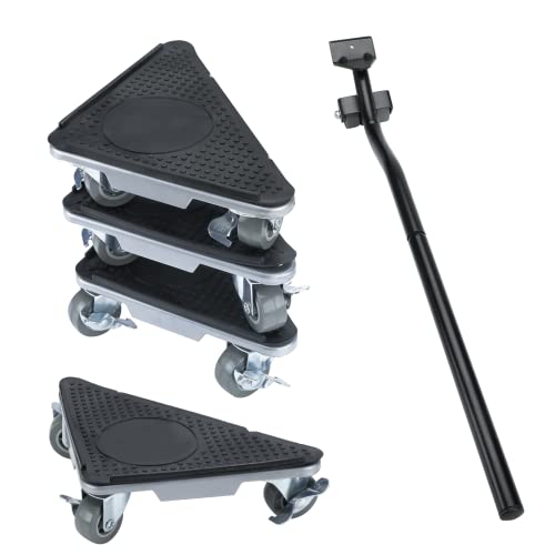 WEPUMP Möbel-Umzugsroller, 3 Räder, strapazierfähig, abschließbar, Heber, Werkzeug-Set, 4 Stück für Objekte, 544 kg Tragfähigkeit von WEPUMP