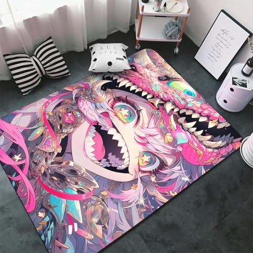 WEQEER Anime Mädchen Teppich Kinderteppich Anime Flanell Teppich kurzflor Spielteppich Kinderzimmer Teppich für Schlafzimmer Spielzimmer (6,160x230cm) von WEQEER