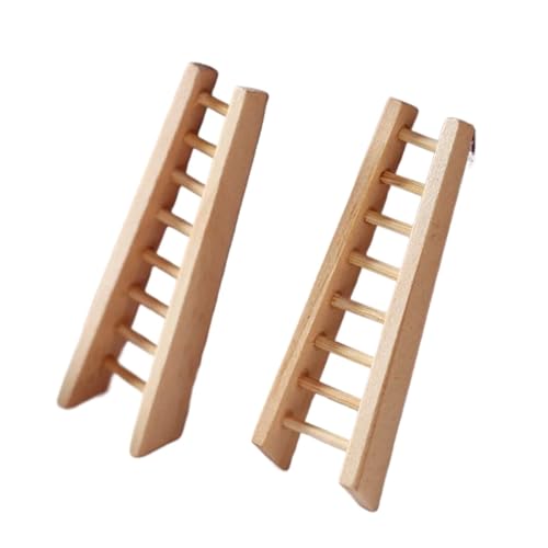 WEQYFDC 2 stücke Puppenhaus Miniatur Holz Klettern Leiter Nette Simulation Treppen Fee Garten Landschaft Liefert Hause Mini Treppen von WEQYFDC