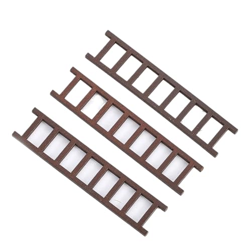 WEQYFDC 3PCS Mini Holztreppe Miniaturmöbel Leiter Puppenhaus Schritte Modell Bösewicht Handwerk Home DIY Desktop Dekoration von WEQYFDC