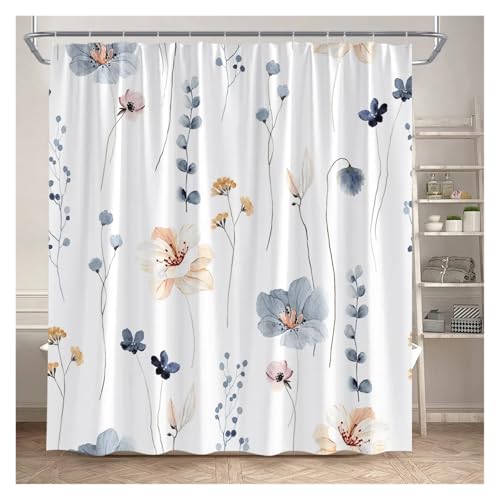 WEQYFDC Blätter Duschvorhänge Herbst Braun Blatt Aquarell Pflanzen Modern Bad Vorhang Polyester Stoff Home Badezimmer Dekor(Color:10,47x70in) von WEQYFDC