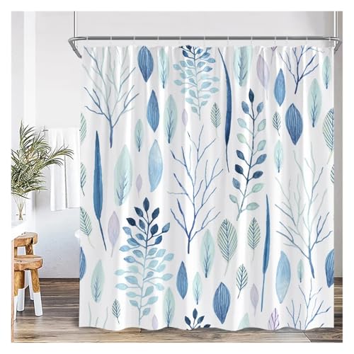WEQYFDC Blätter Duschvorhänge Herbst Braun Blatt Aquarell Pflanzen Modern Bad Vorhang Polyester Stoff Home Badezimmer Dekor(Color:13,70x90in) von WEQYFDC