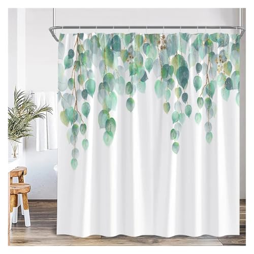 WEQYFDC Blätter Duschvorhänge Herbst Braun Blatt Aquarell Pflanzen Modern Bad Vorhang Polyester Stoff Home Badezimmer Dekor(Color:14,68x70in) von WEQYFDC