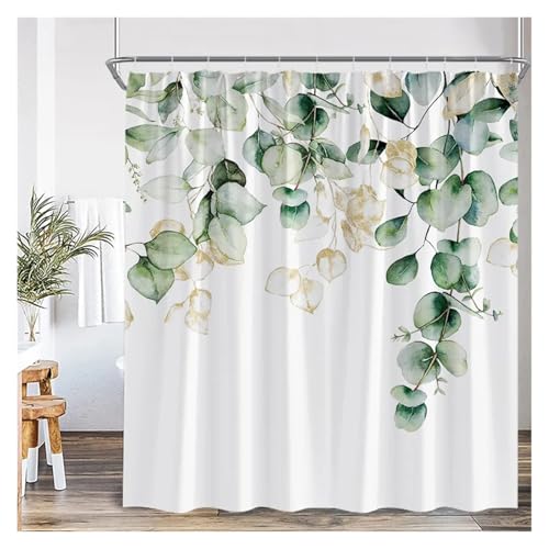 WEQYFDC Blätter Duschvorhänge Herbst Braun Blatt Aquarell Pflanzen Modern Bad Vorhang Polyester Stoff Home Badezimmer Dekor(Color:15,47x70in) von WEQYFDC
