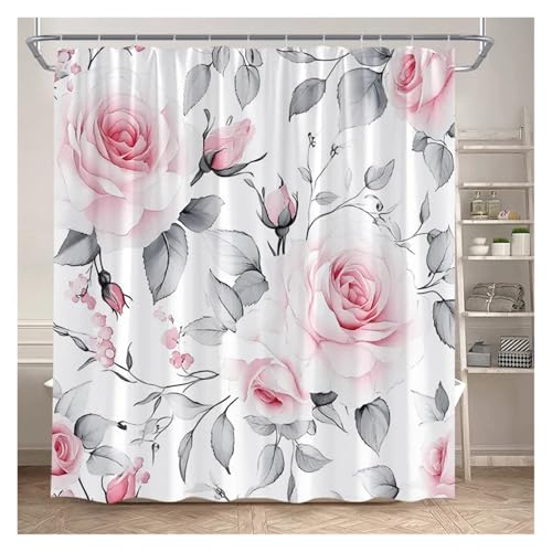 WEQYFDC Blätter Duschvorhänge Herbst Braun Blatt Aquarell Pflanzen Modern Bad Vorhang Polyester Stoff Home Badezimmer Dekor(Color:17,78x70in) von WEQYFDC