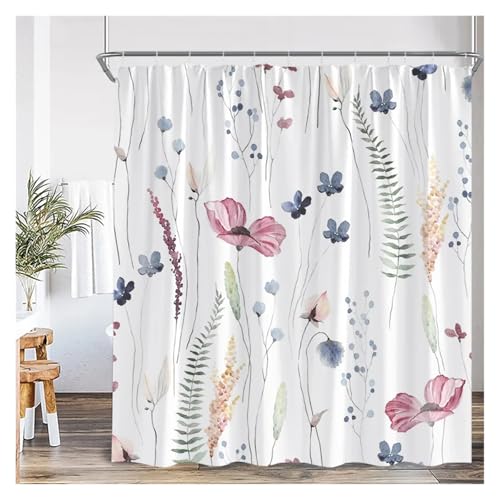WEQYFDC Blätter Duschvorhänge Herbst Braun Blatt Aquarell Pflanzen Modern Bad Vorhang Polyester Stoff Home Badezimmer Dekor(Color:18,68x70in) von WEQYFDC