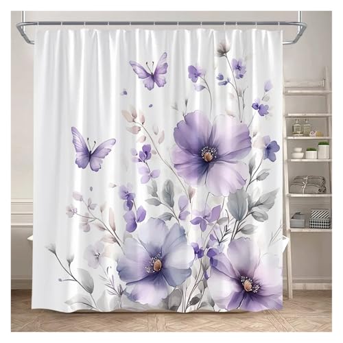 WEQYFDC Blätter Duschvorhänge Herbst Braun Blatt Aquarell Pflanzen Modern Bad Vorhang Polyester Stoff Home Badezimmer Dekor(Color:19,86x70in) von WEQYFDC