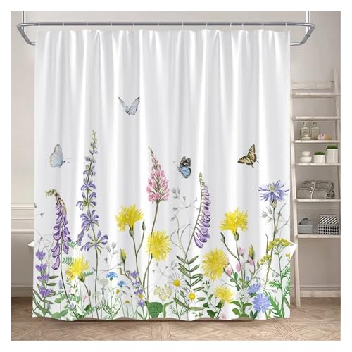 WEQYFDC Blätter Duschvorhänge Herbst Braun Blatt Aquarell Pflanzen Modern Bad Vorhang Polyester Stoff Home Badezimmer Dekor(Color:21,94x70in) von WEQYFDC