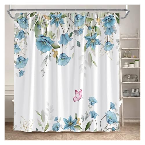 WEQYFDC Blätter Duschvorhänge Herbst Braun Blatt Aquarell Pflanzen Modern Bad Vorhang Polyester Stoff Home Badezimmer Dekor(Color:5,68x70in) von WEQYFDC