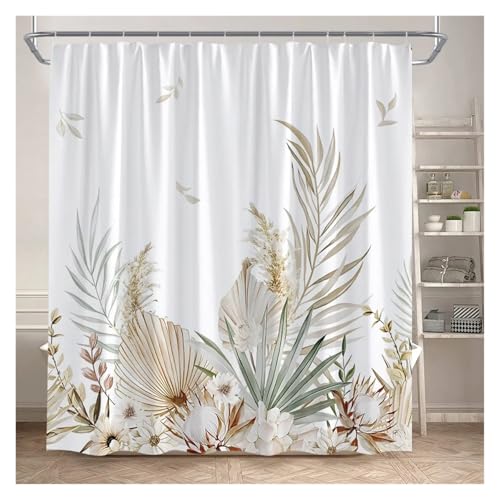 WEQYFDC Blätter Duschvorhänge Herbst Braun Blatt Aquarell Pflanzen Modern Bad Vorhang Polyester Stoff Home Badezimmer Dekor(Color:7,94x70in) von WEQYFDC