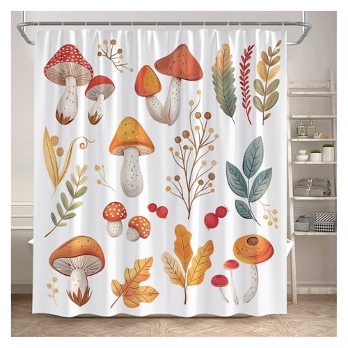 WEQYFDC Blätter Duschvorhänge Herbst Braun Blatt Aquarell Pflanzen Modern Bad Vorhang Polyester Stoff Home Badezimmer Dekor(Color:9,70x70in) von WEQYFDC