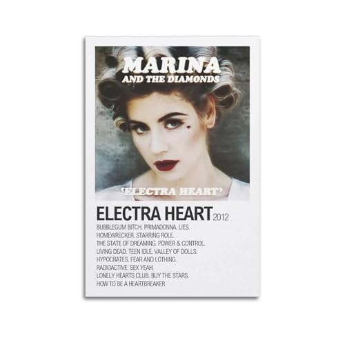 WEQYWEY Marina Diamandis Electra Herz-Poster, Wandkunst, Leinwand, Vintage-Musik und Filme, ästhetisches Poster, dekoratives Gemälde, Wohnzimmer, Schlafzimmer, Dekoration, 40 x 60 cm, ungerahmter Stil WEQYWEY Marina Diamandis Electra Herz-Poster, Wandkunst, Leinwand, Vintage-Musik und Filme, ästhetisches Poster, dekoratives Gemälde, Wohnzimmer, Schlafzimmer, Dekoration, 40 x 60 cm, ungerahmter Stil von WEQYWEY