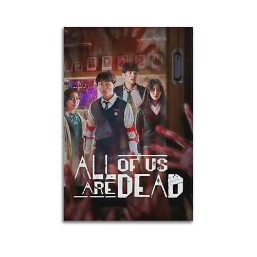 WEQYWEY Poster auf Leinwand, Motiv "All of Us Are Dead" (1), Vintage-Musik und Filme, ästhetisches Poster, dekoratives Gemälde, Wohnzimmer, Schlafzimmer, Dekoration, 30 x 45 cm, ungerahmter Stil von WEQYWEY